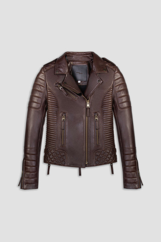 Kay Michaels 3.0: Antique Brown Leather Jacket (Woman)