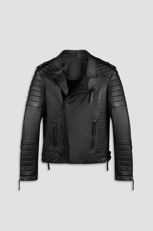 Kay Michaels 3.0 Tall: Matte Black Hardware Leather Jacket (Man)