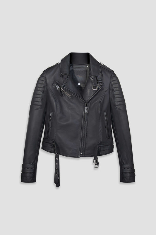 Jaws 3.0 Gloss Black Hardware Leather Jacket