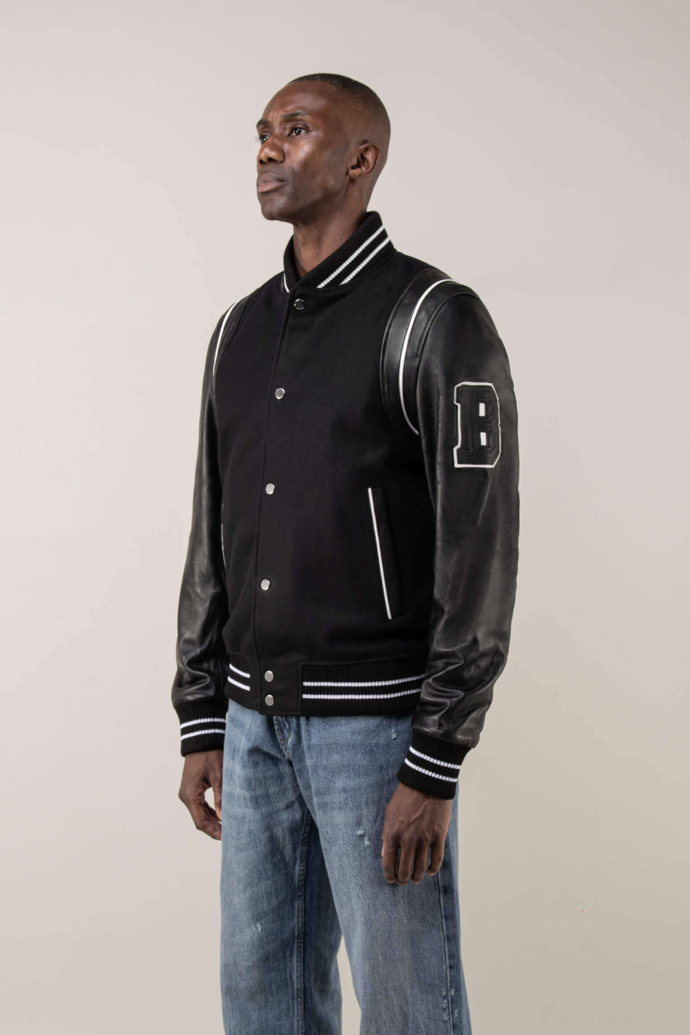 Men's Leather Varsity Baseball Jacket BODA SKINS - Main Image