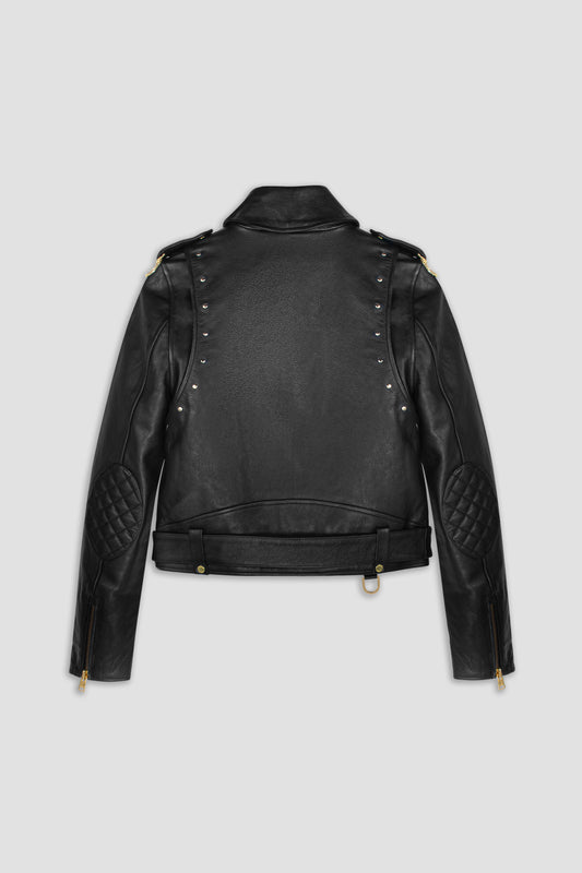 WOMENS LEATHER BIKER