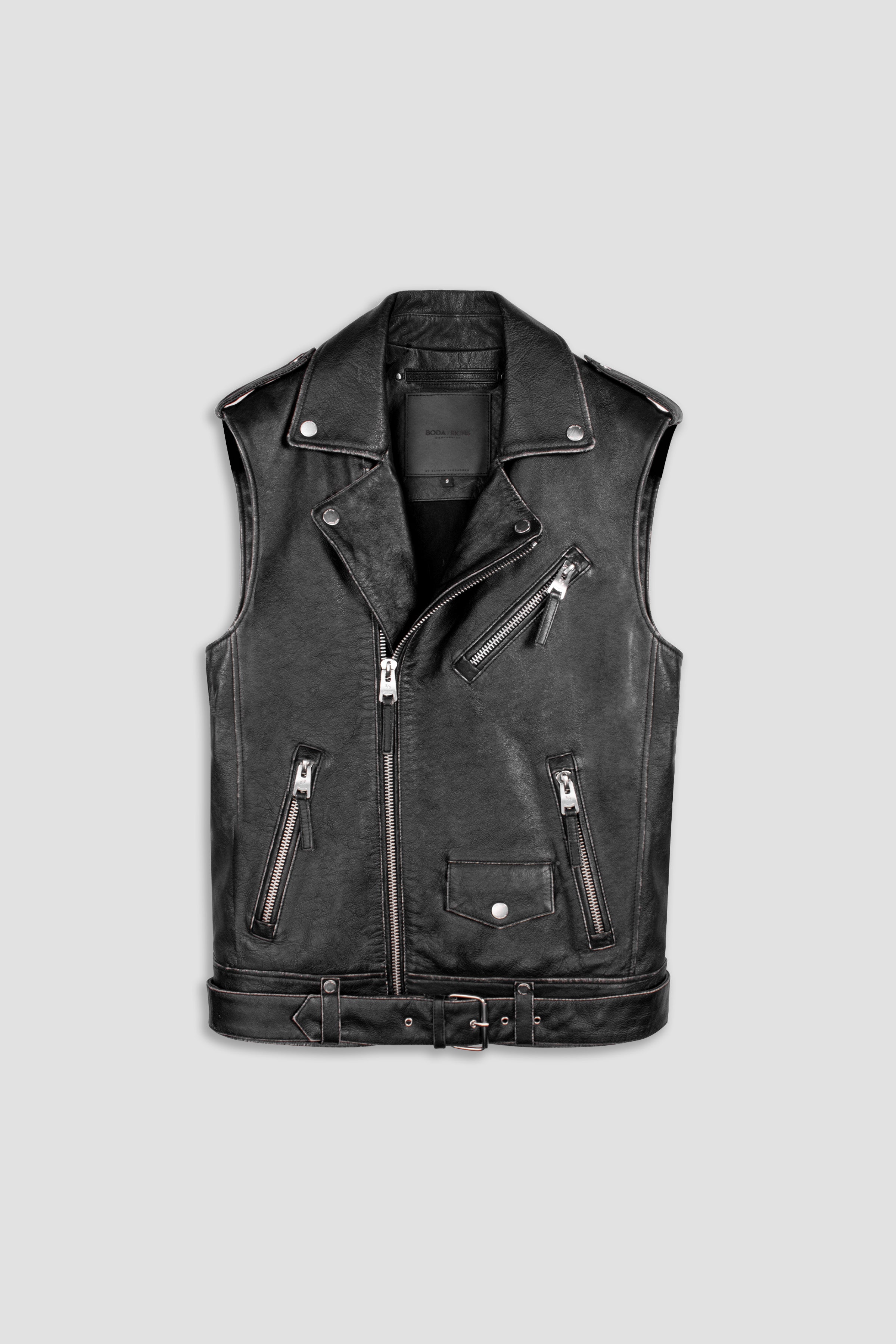 Natural Born Sinner Oversized Leather Gilet (Man) – BODA SKINS