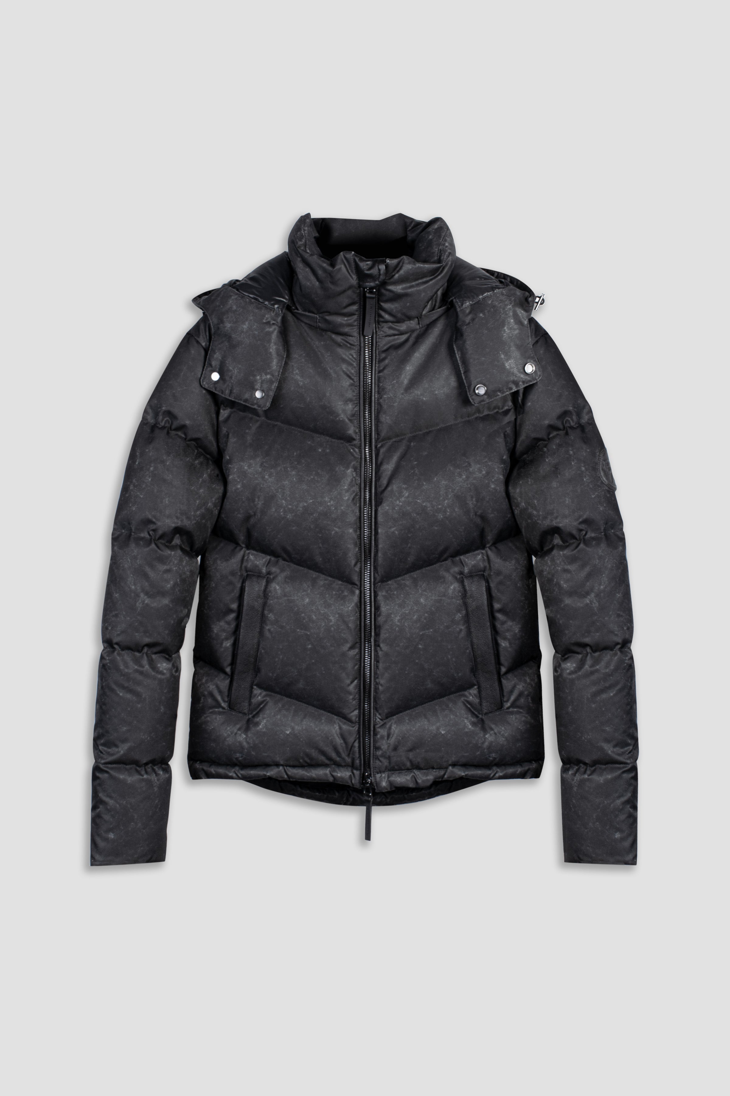 Men's Smoke Black Hybrid Puffer Jacket BODA SKINS