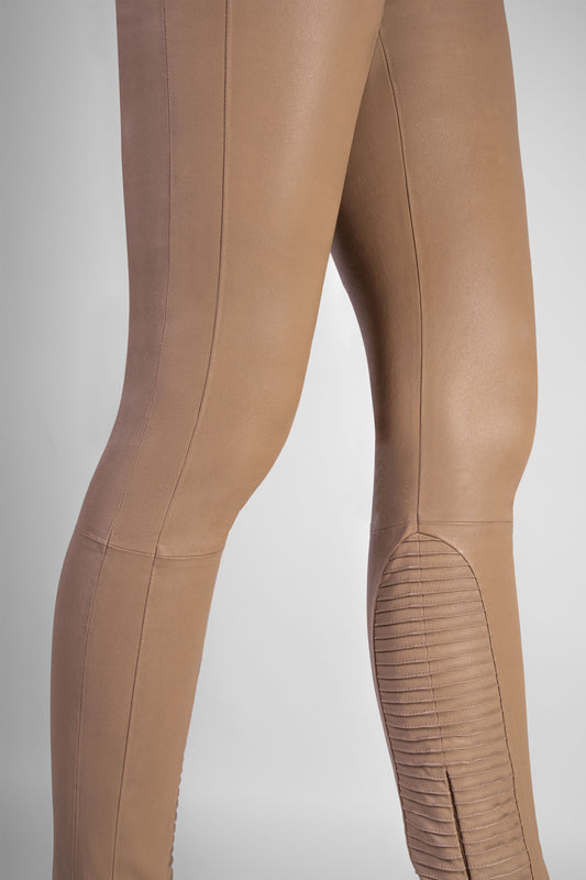 Kay Michaels Leather Leggings - Sand