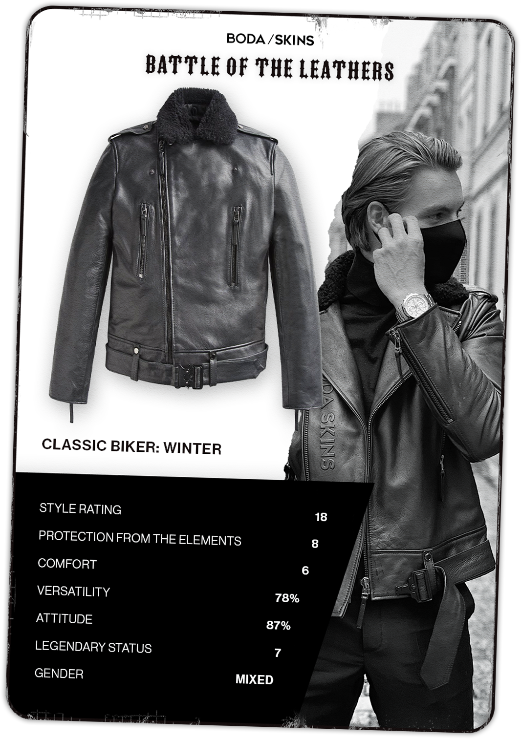 Boda skins classic biker 2025 jacket