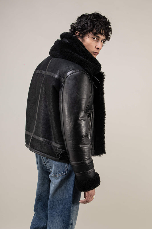 Bronx: Noir Shearling Jacket (Man)