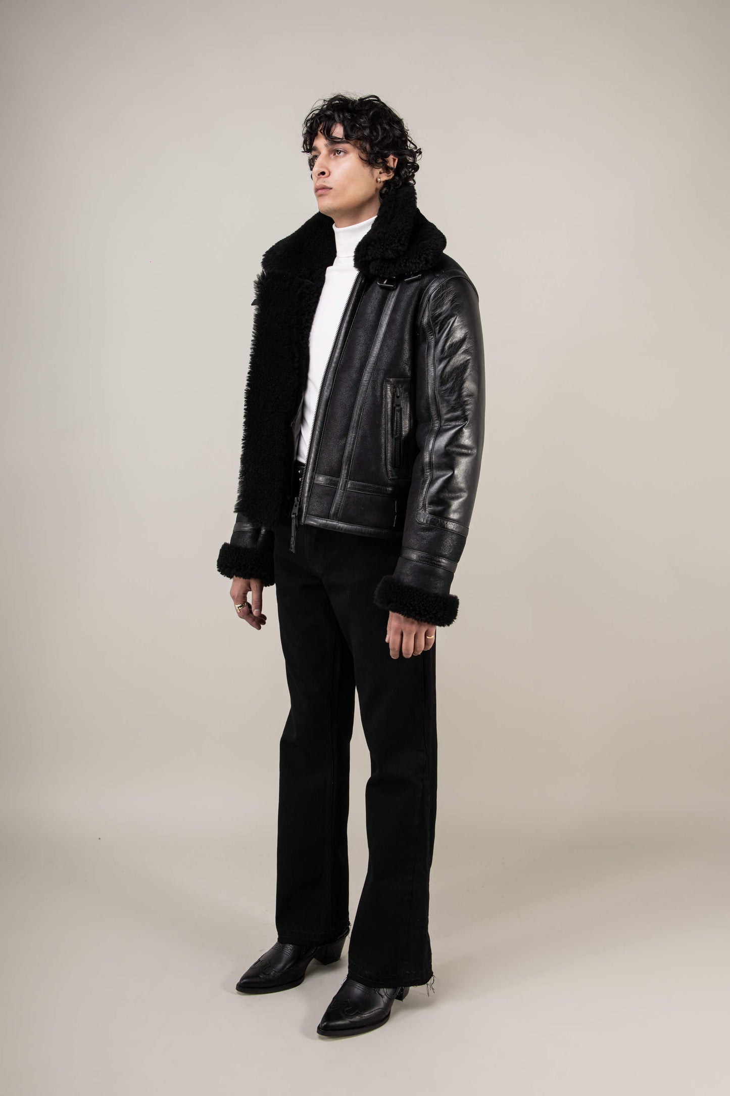 Bronx: Noir Shearling Jacket (Man)