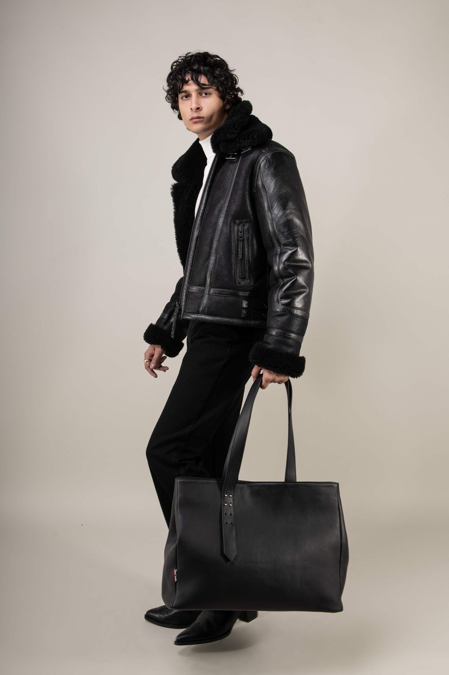 Bronx: Noir Shearling Jacket (Man)
