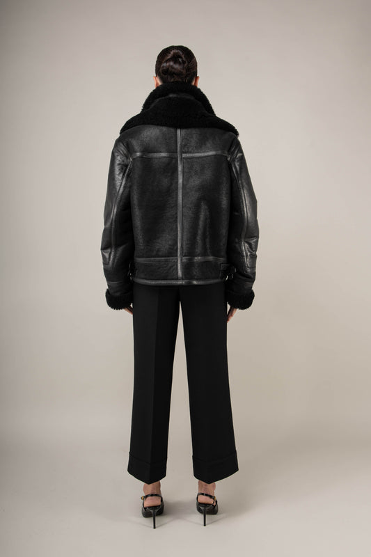 Bronx: Noir Shearling Jacket (Woman)