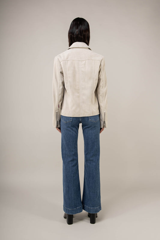 Hendrix: Sandstone Suede Leather Jacket (Woman)