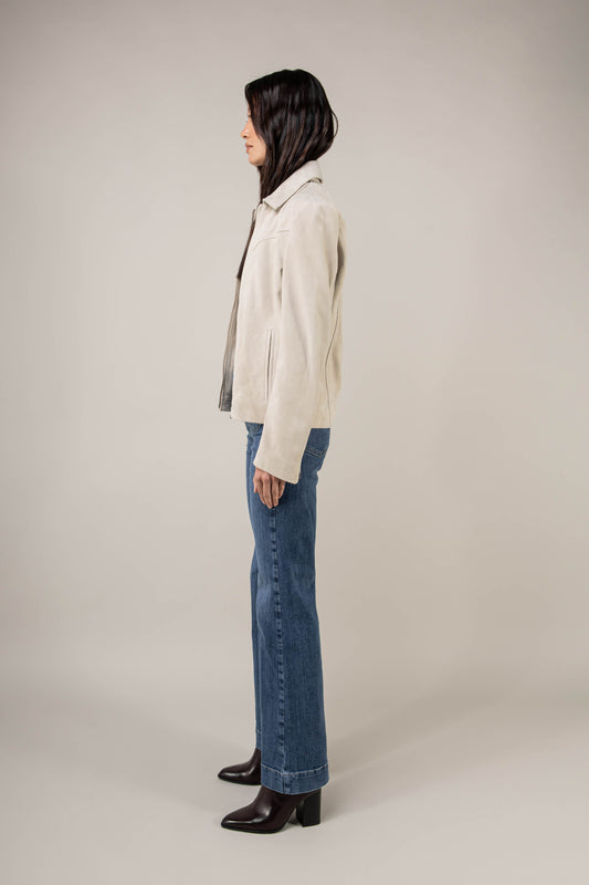 Hendrix: Sandstone Suede Leather Jacket (Woman)