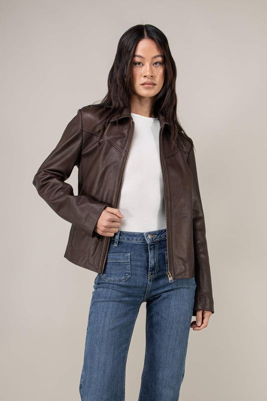 Hendrix: Vintage Brown Leather Jacket (Woman)