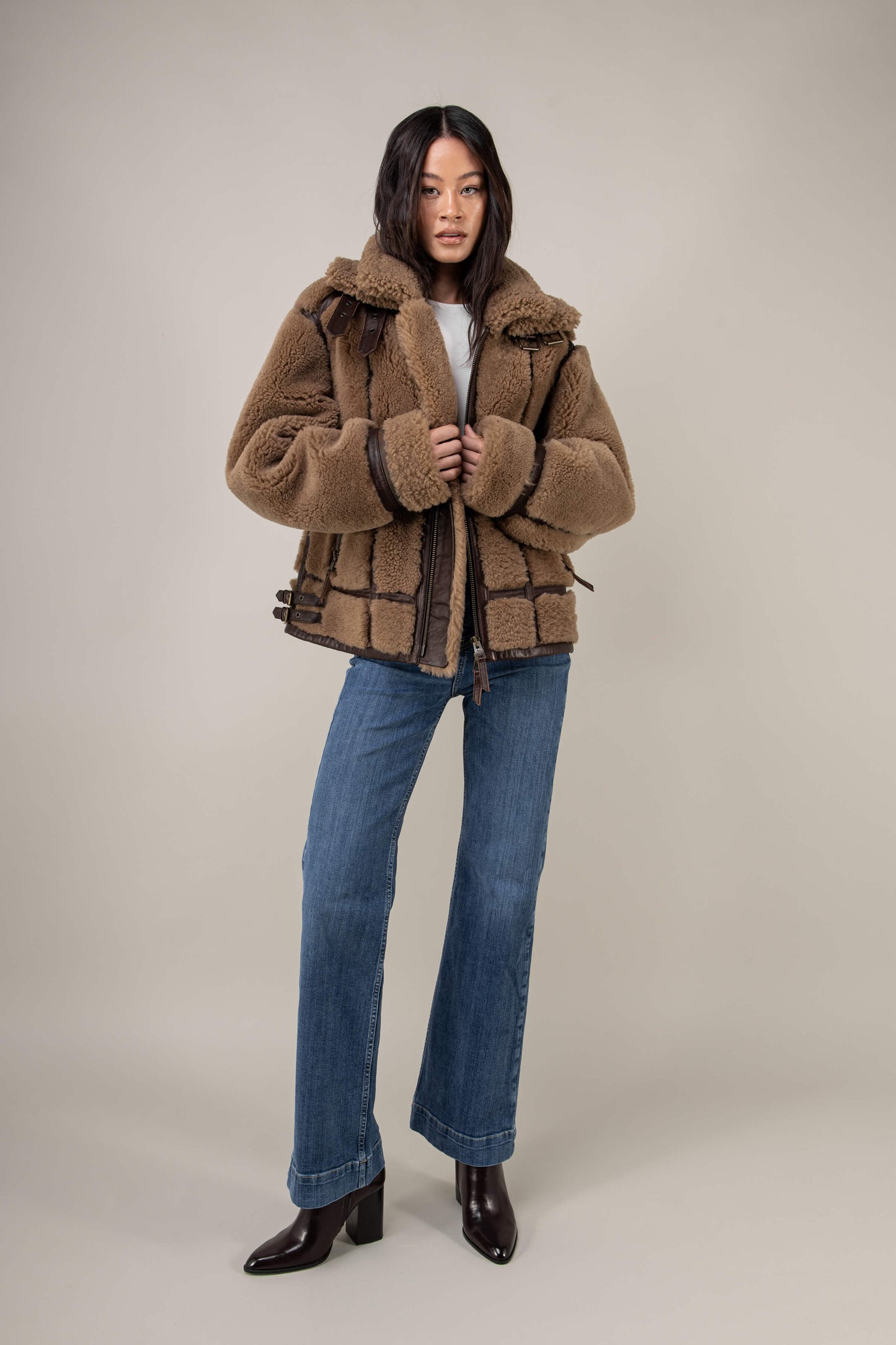 Kodiak Brown Shearling Jacket (Woman)