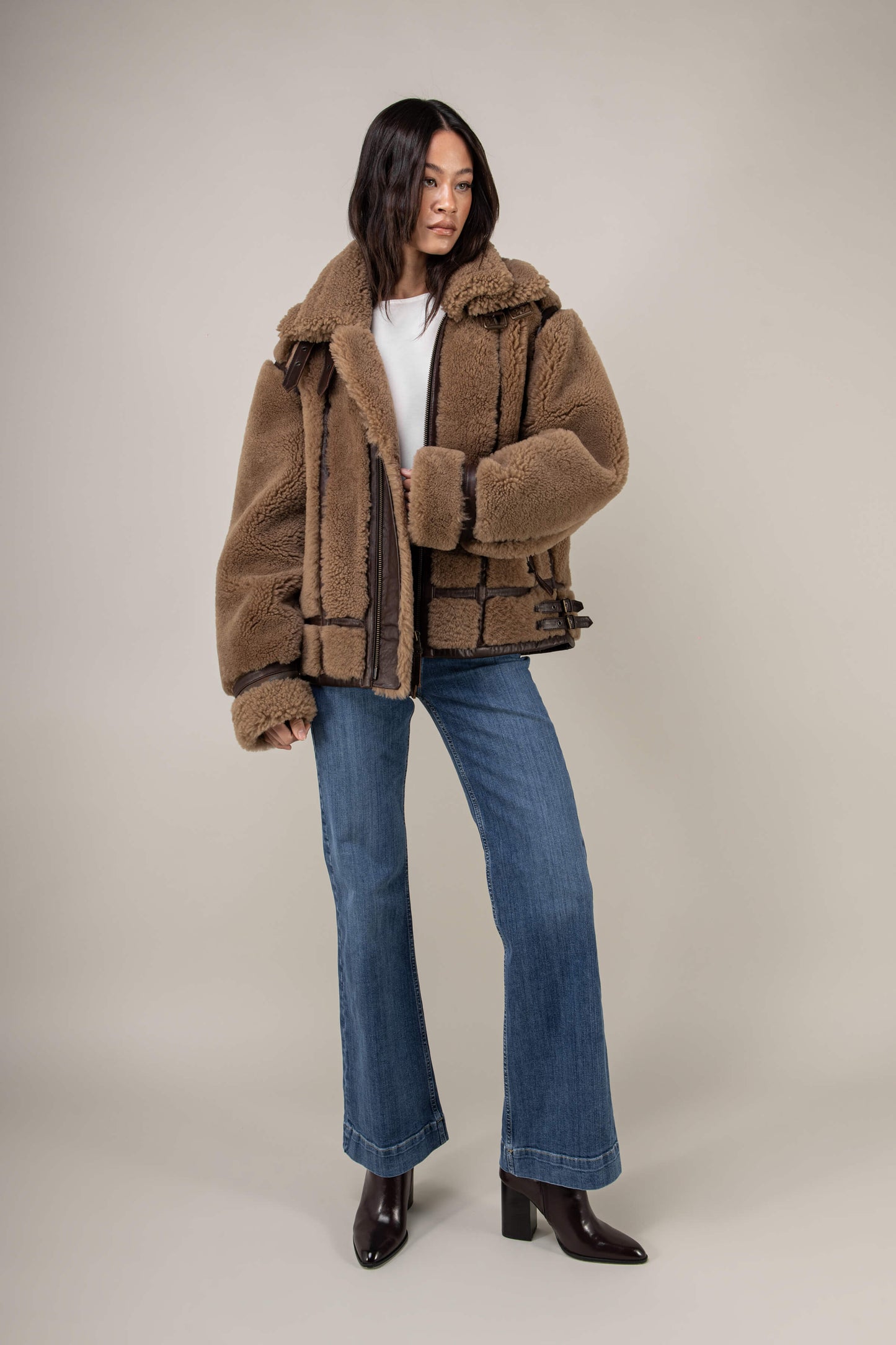 Kodiak Brown Shearling Jacket (Woman)