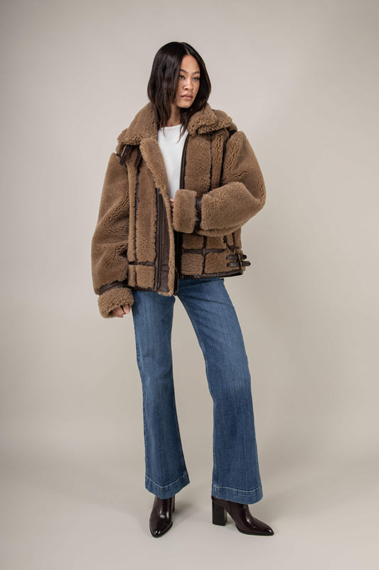 Kodiak Brown Shearling Jacket (Woman)