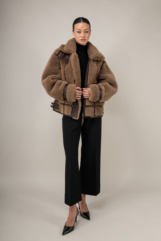 Kodiak Brown Shearling Jacket (Woman)