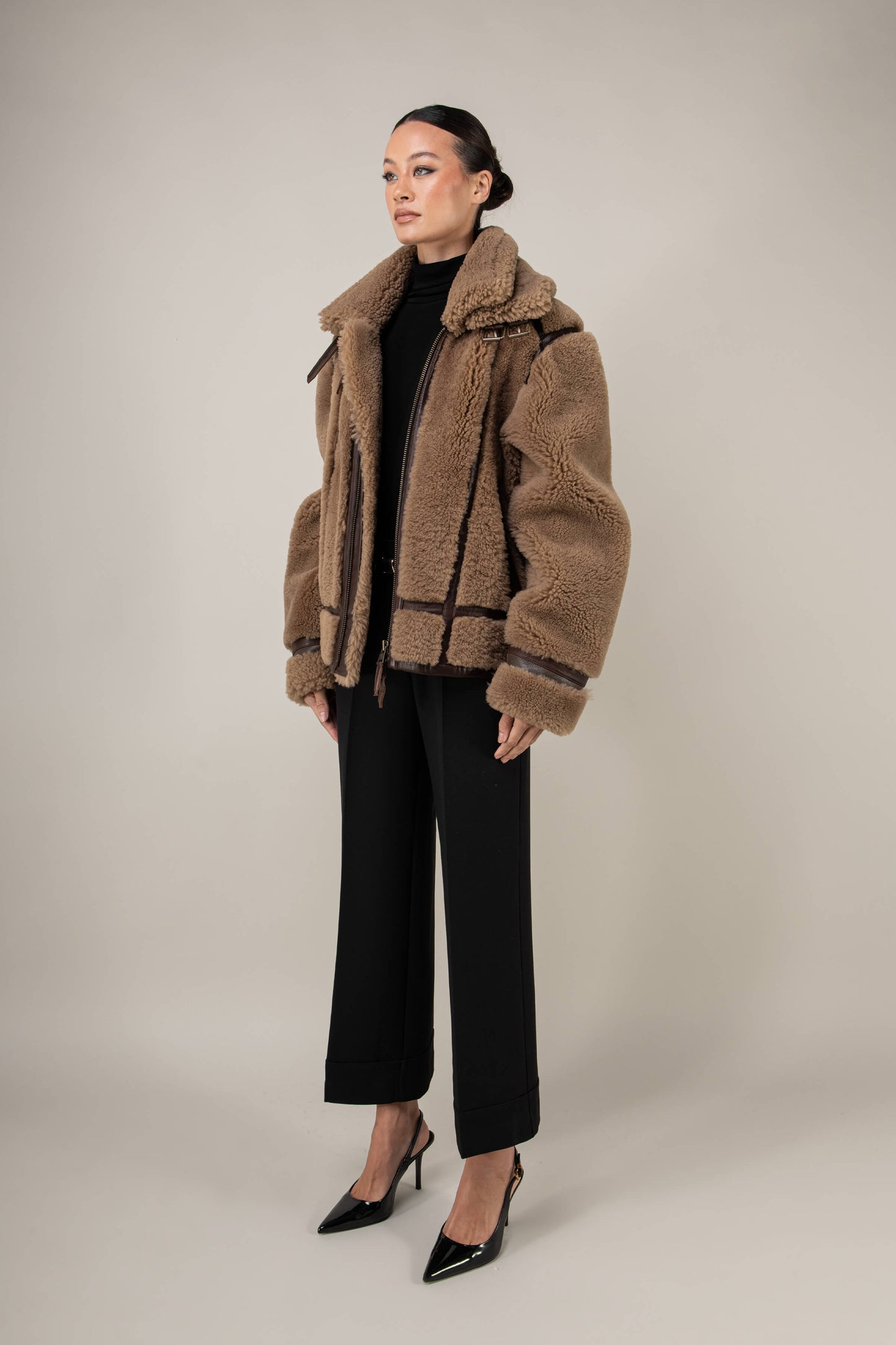 Kodiak Brown Shearling Jacket (Woman)