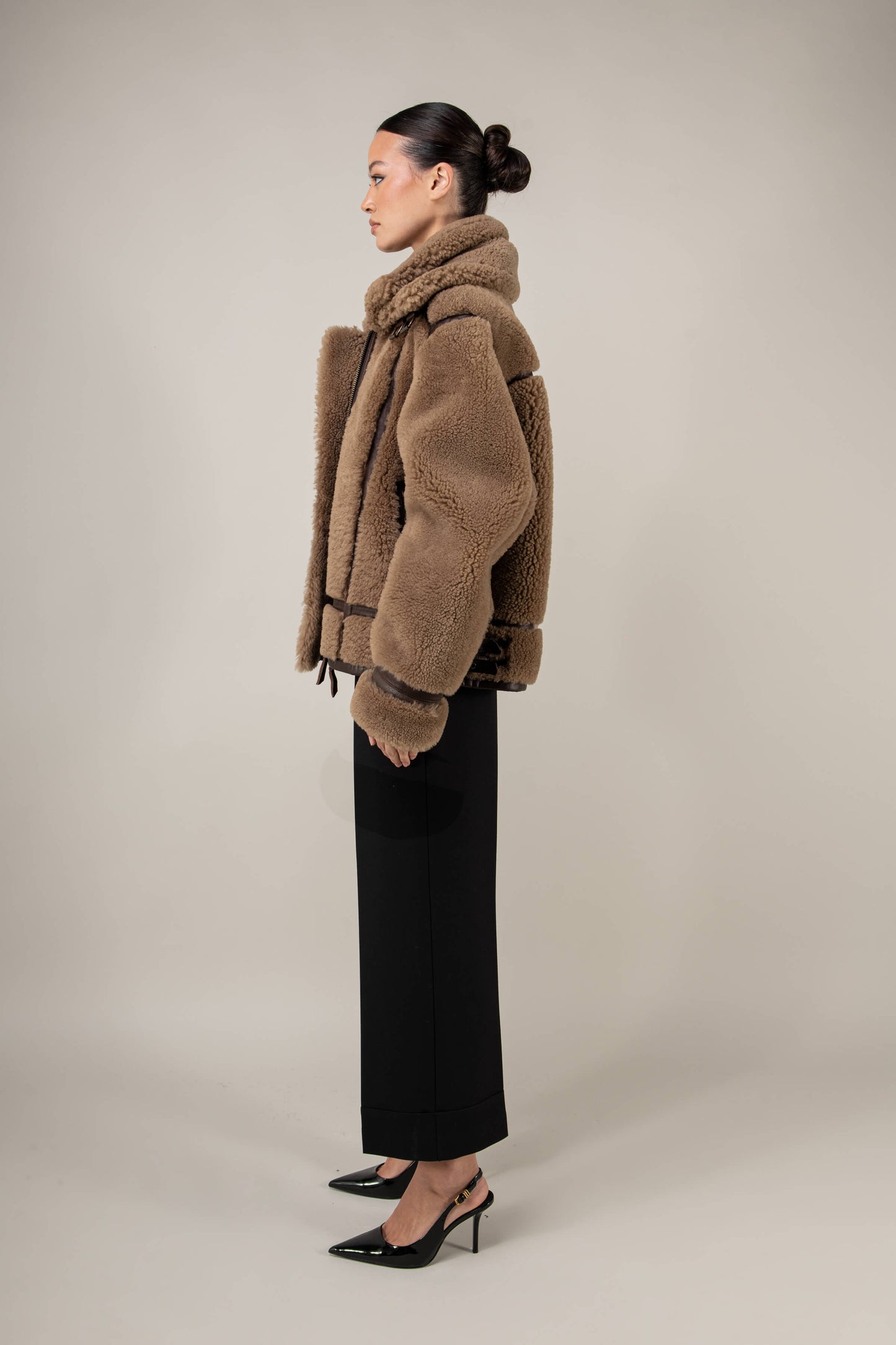 Kodiak Brown Shearling Jacket (Woman)