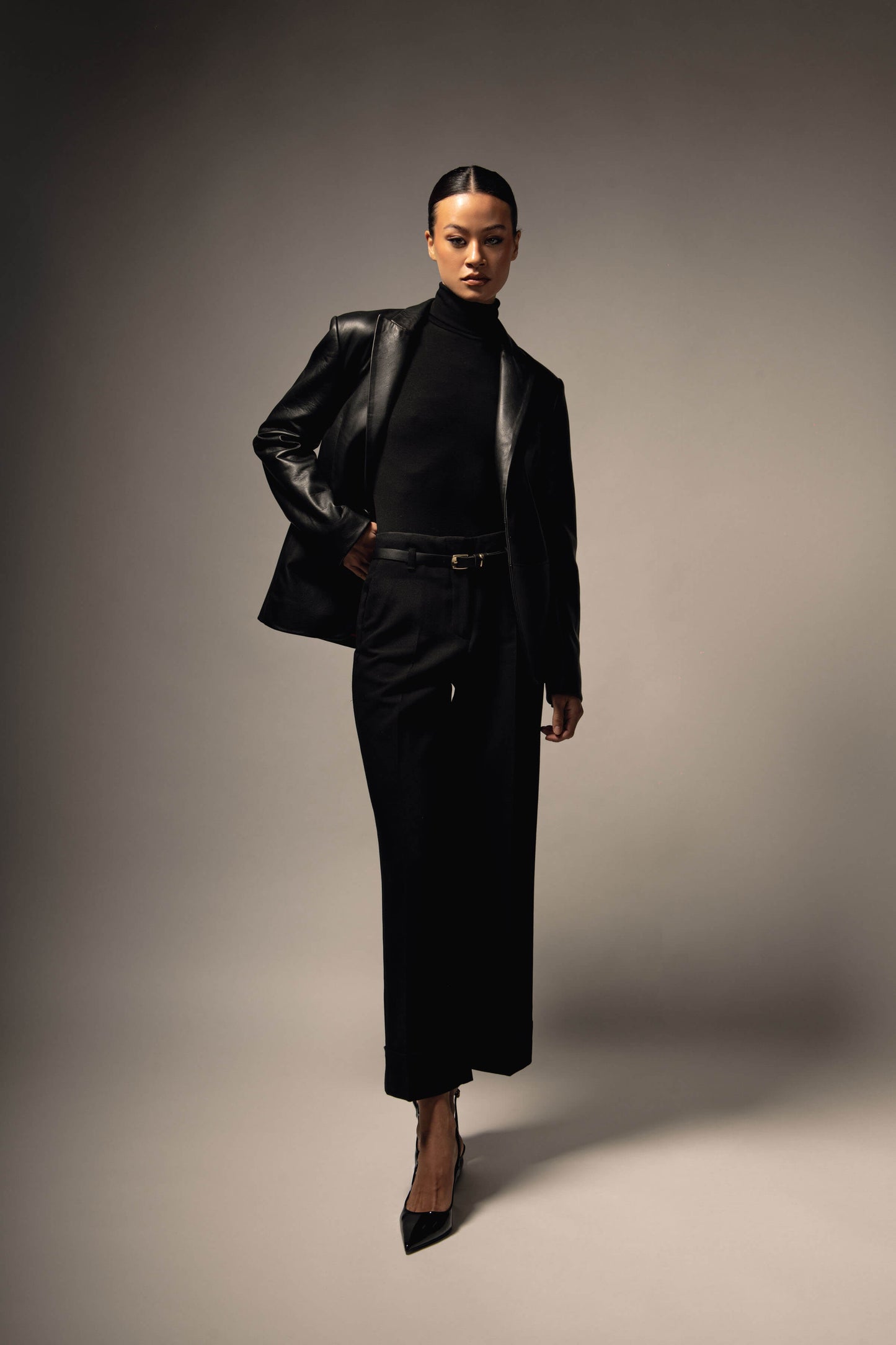 Relaxed Leather Blazer