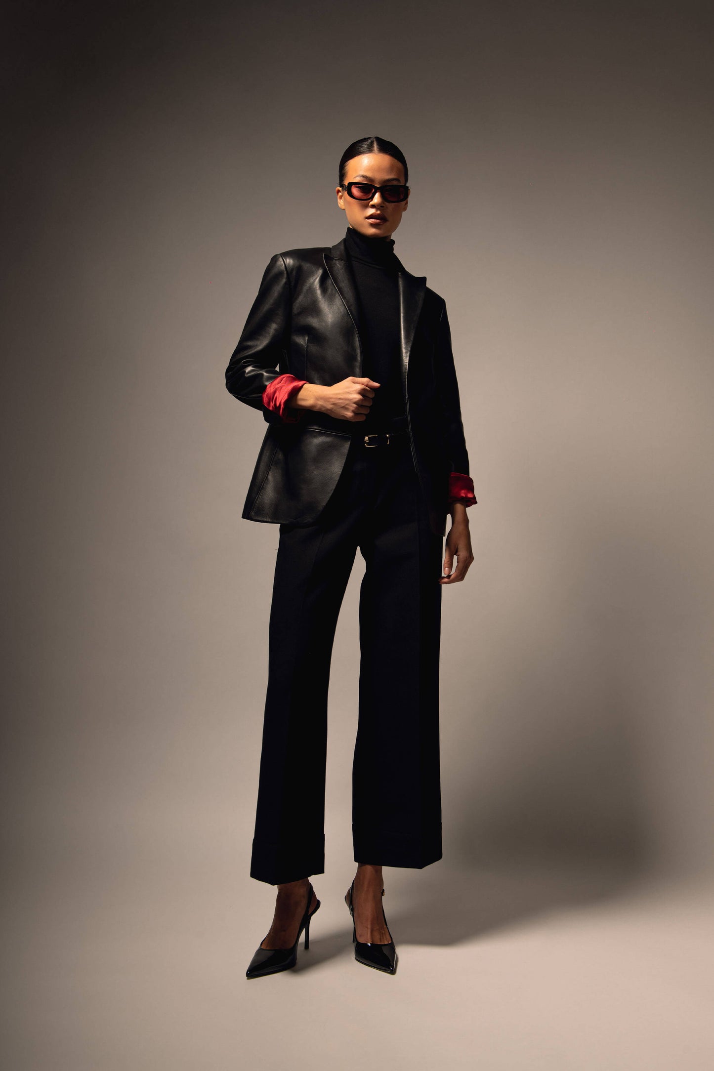 Relaxed Leather Blazer