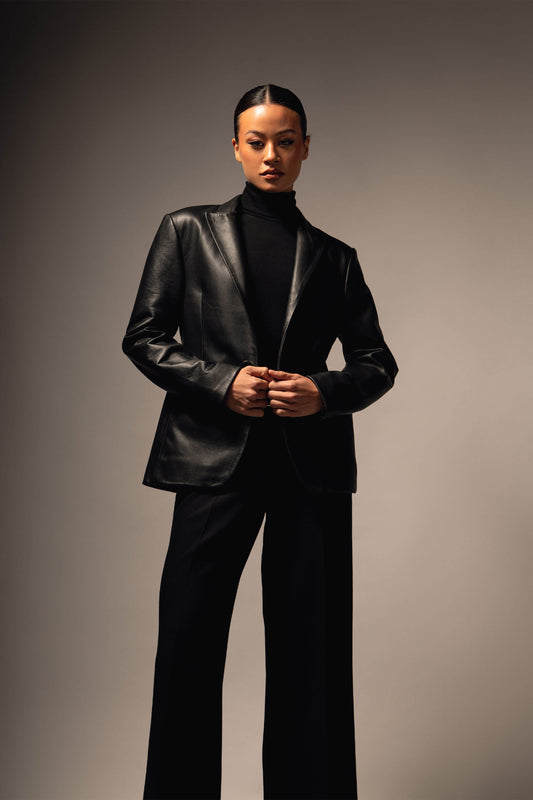 Relaxed Leather Blazer