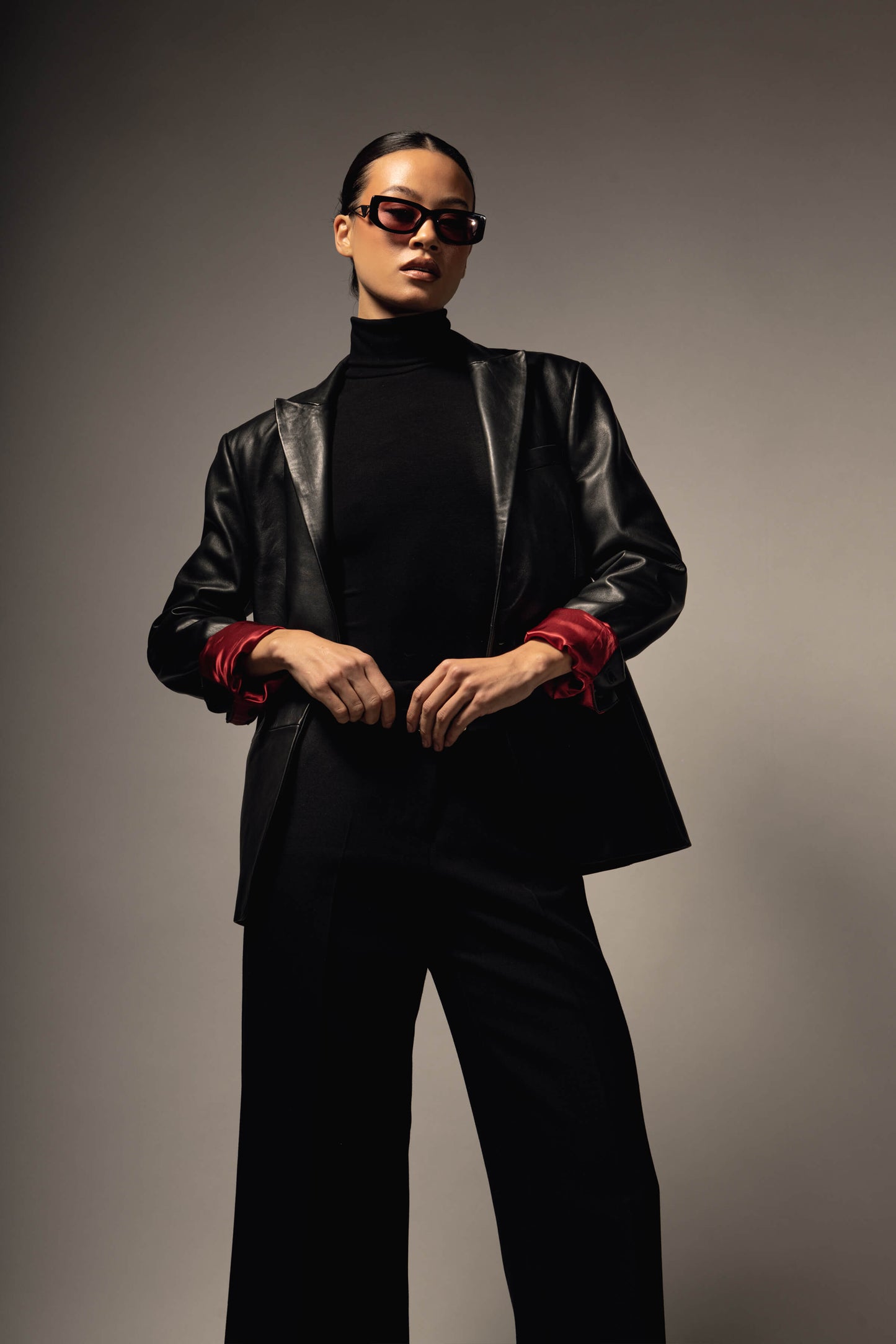 Relaxed Leather Blazer