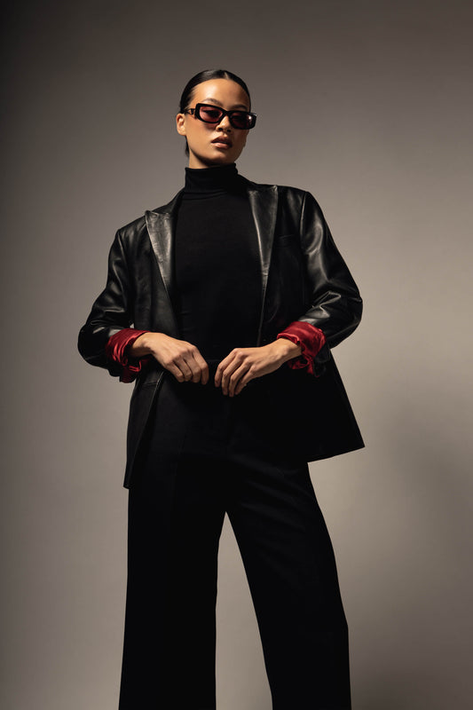 Relaxed Leather Blazer