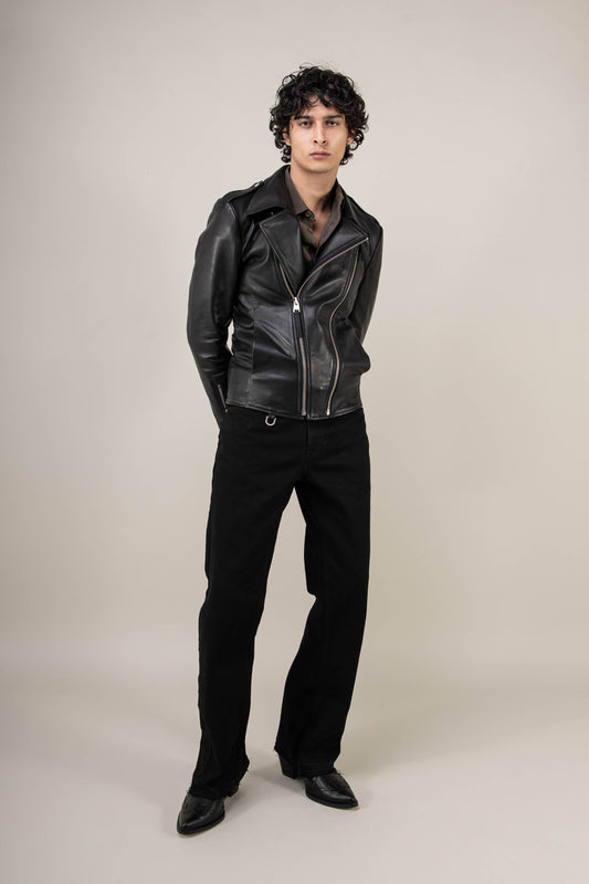 Outrider Biker Leather Jacket Tall