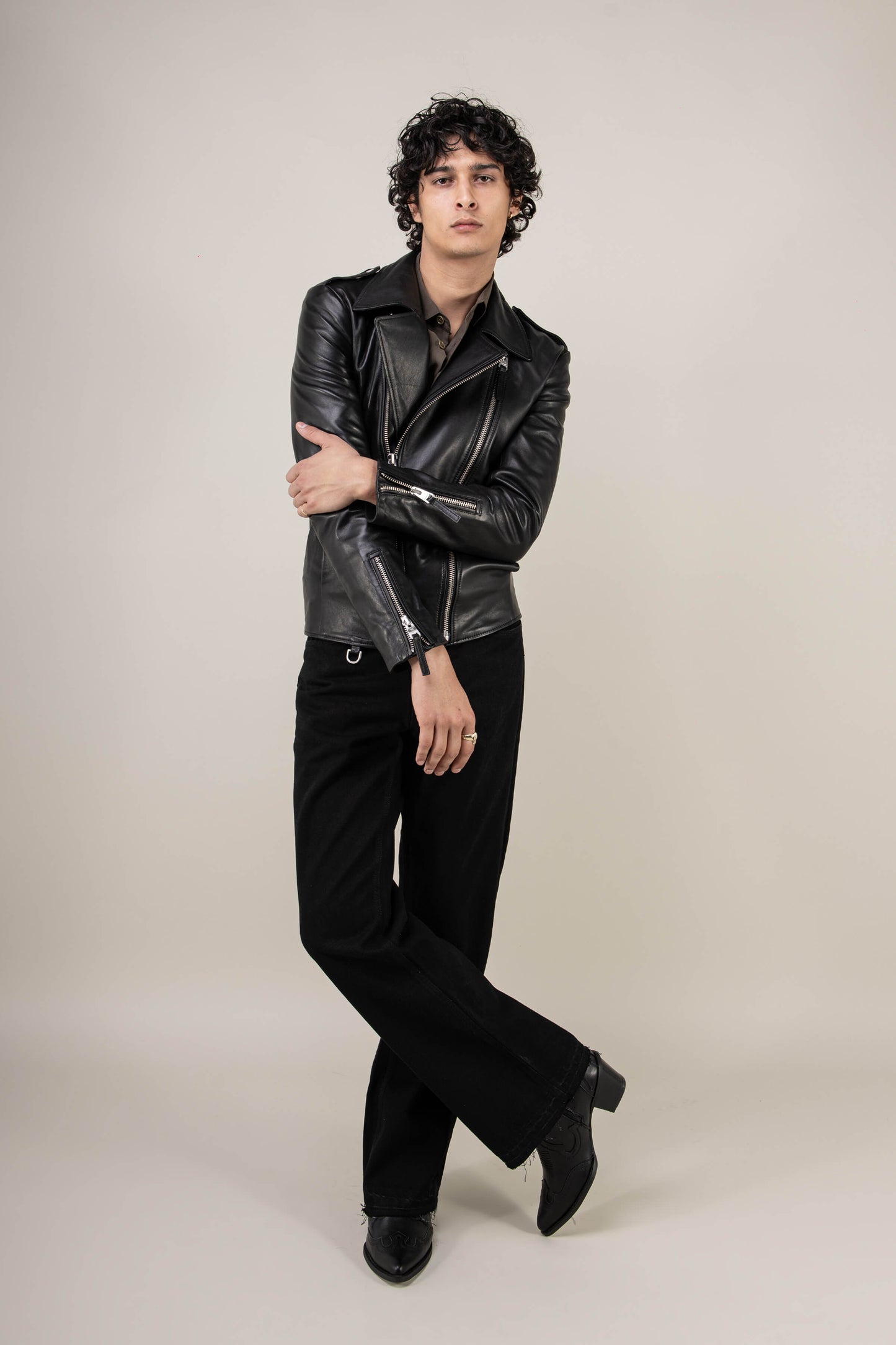 Outrider Biker Leather Jacket Tall