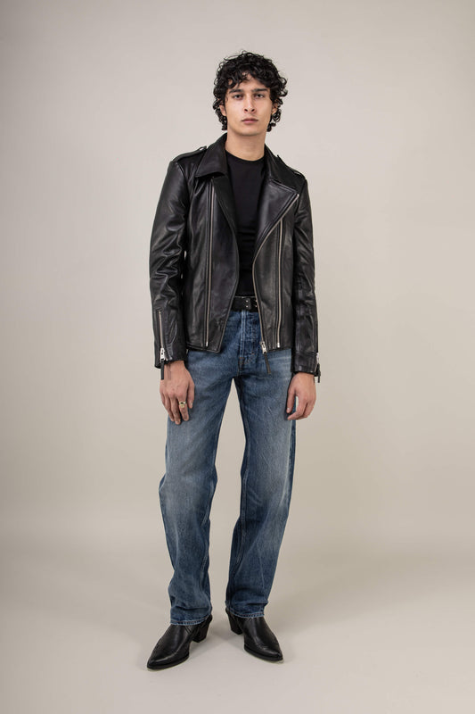 Outrider Biker Leather Jacket Tall