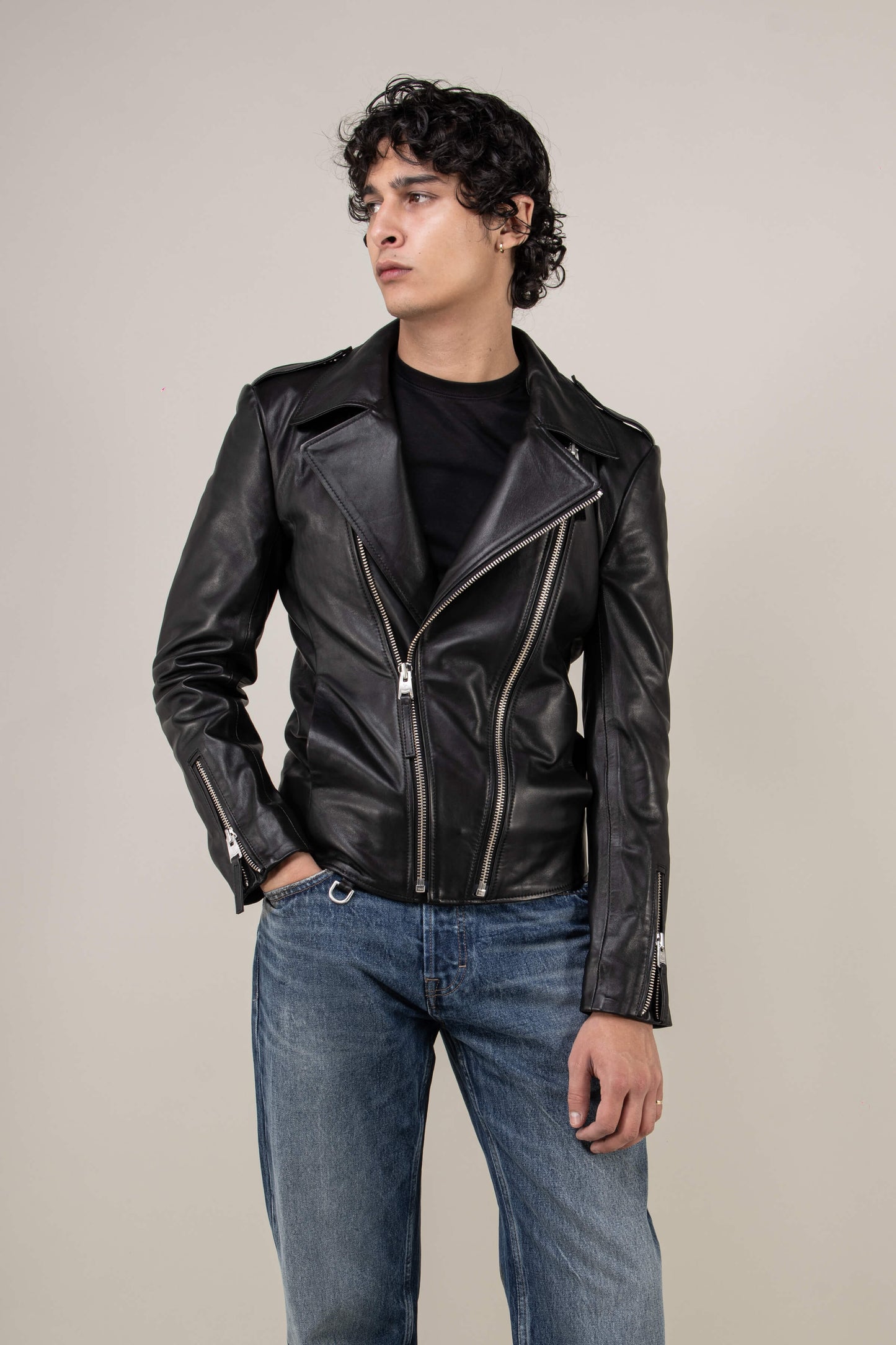 Outrider Biker Leather Jacket Tall