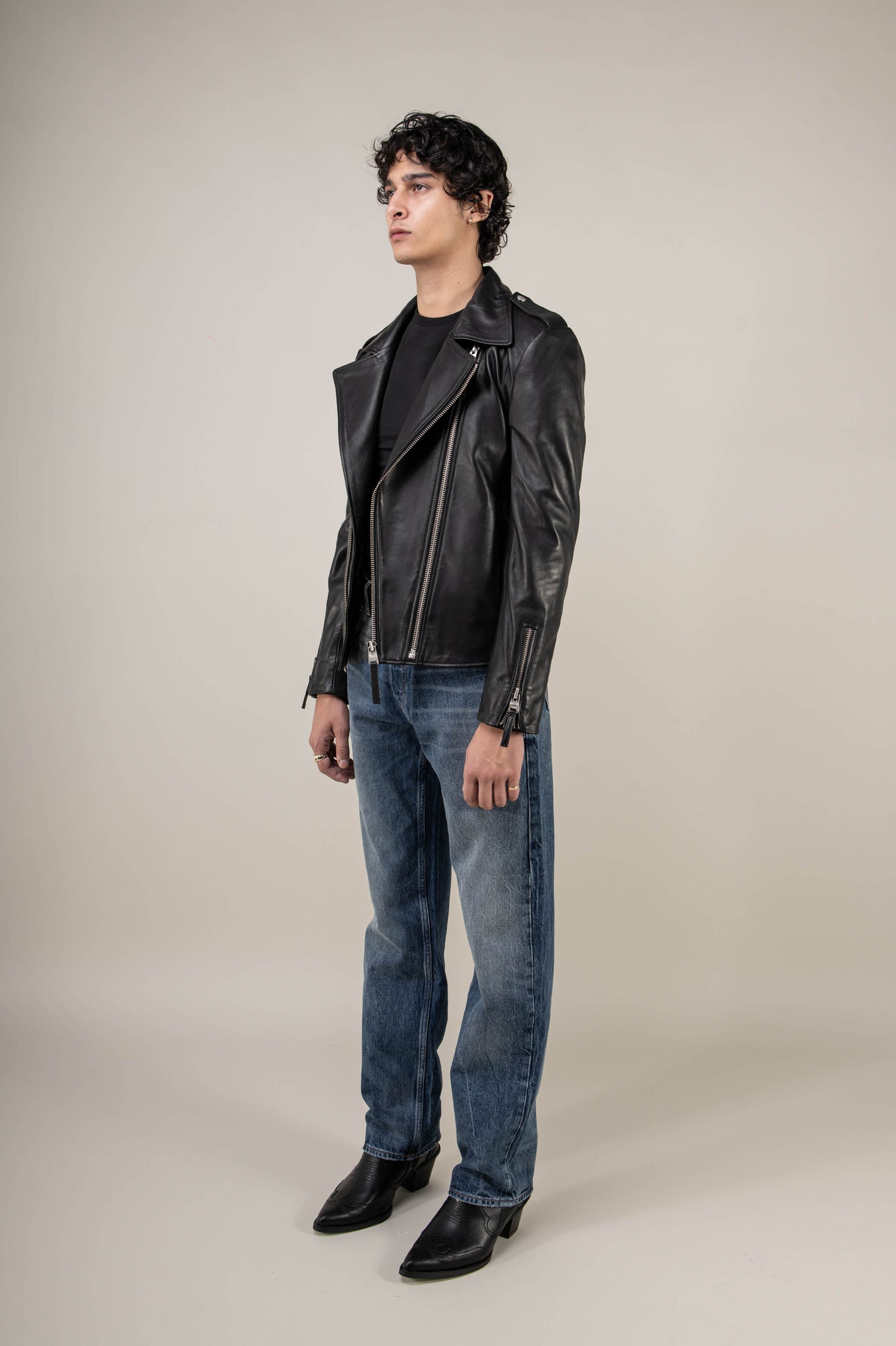 Outrider Biker Leather Jacket Tall