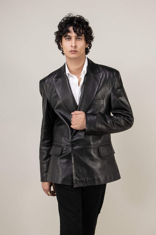 Oversized Leather Blazer (Man)
