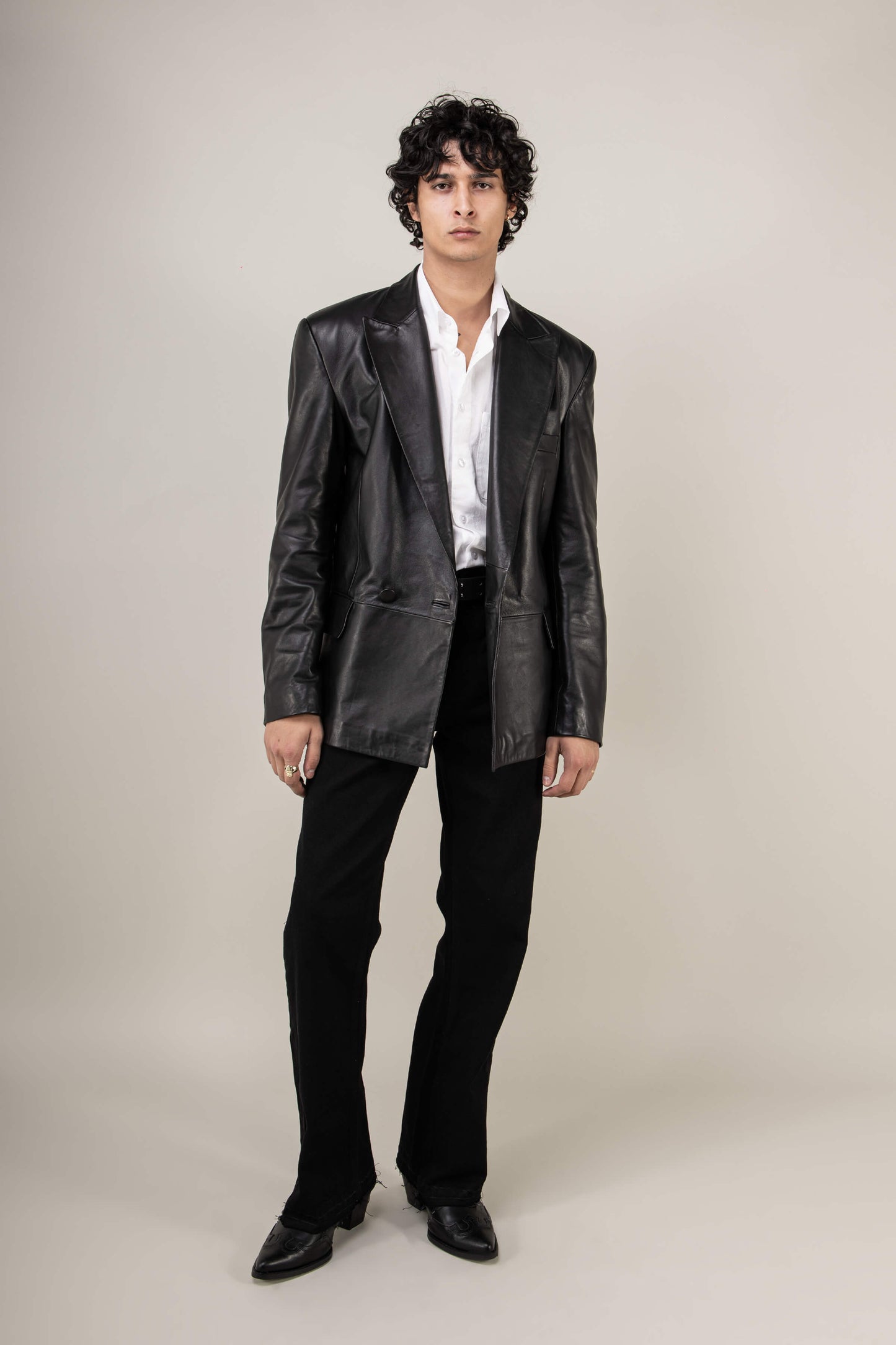 Oversized Leather Blazer (Man)
