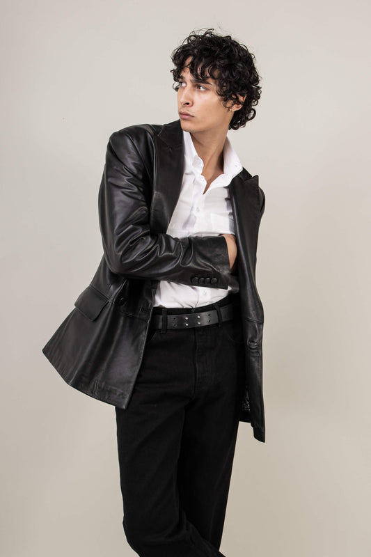 Oversized Leather Blazer (Man)