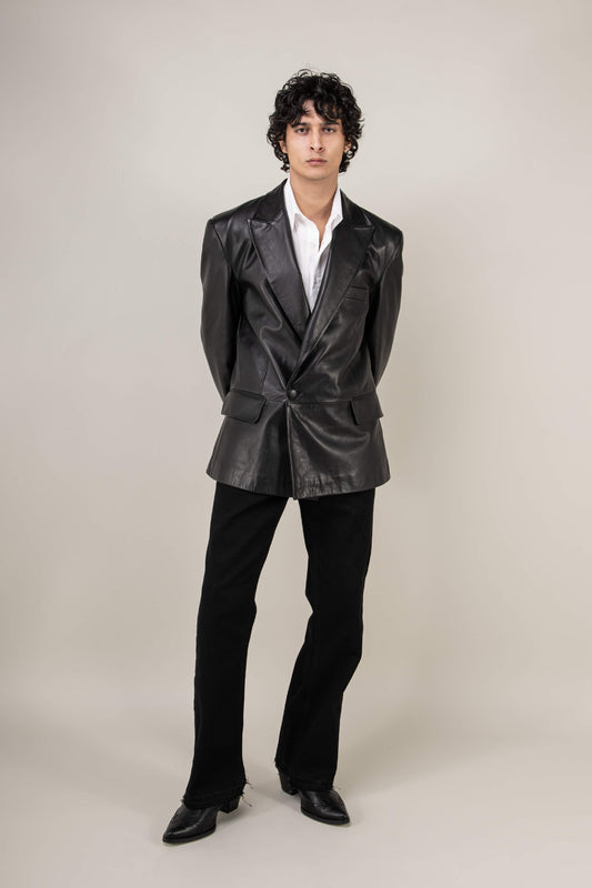 Oversized Leather Blazer (Man)
