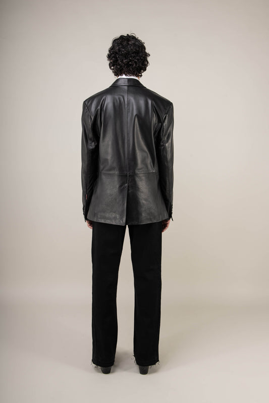 Oversized Leather Blazer (Man)