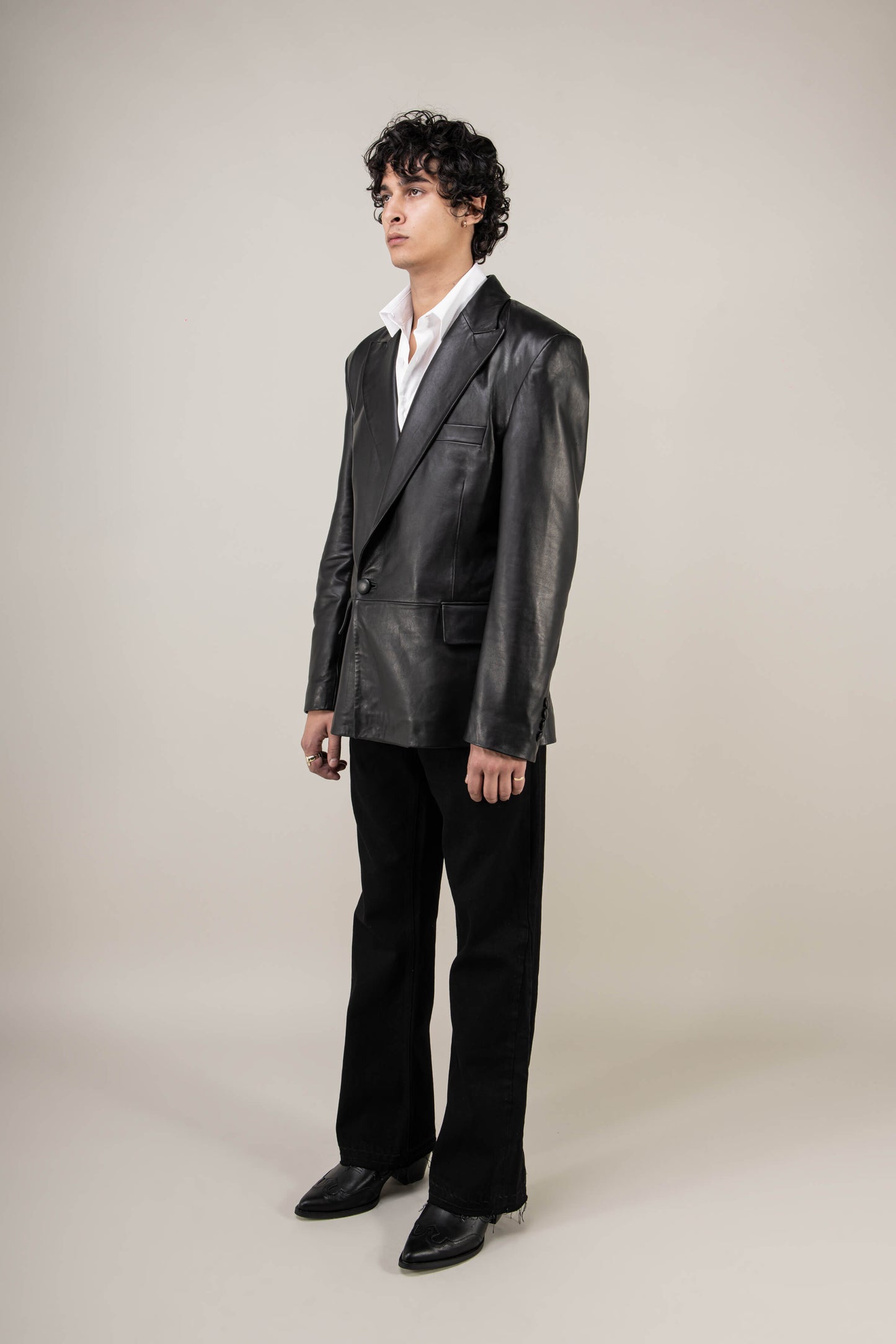 Oversized Leather Blazer (Man)