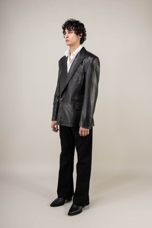 Oversized Leather Blazer (Man)