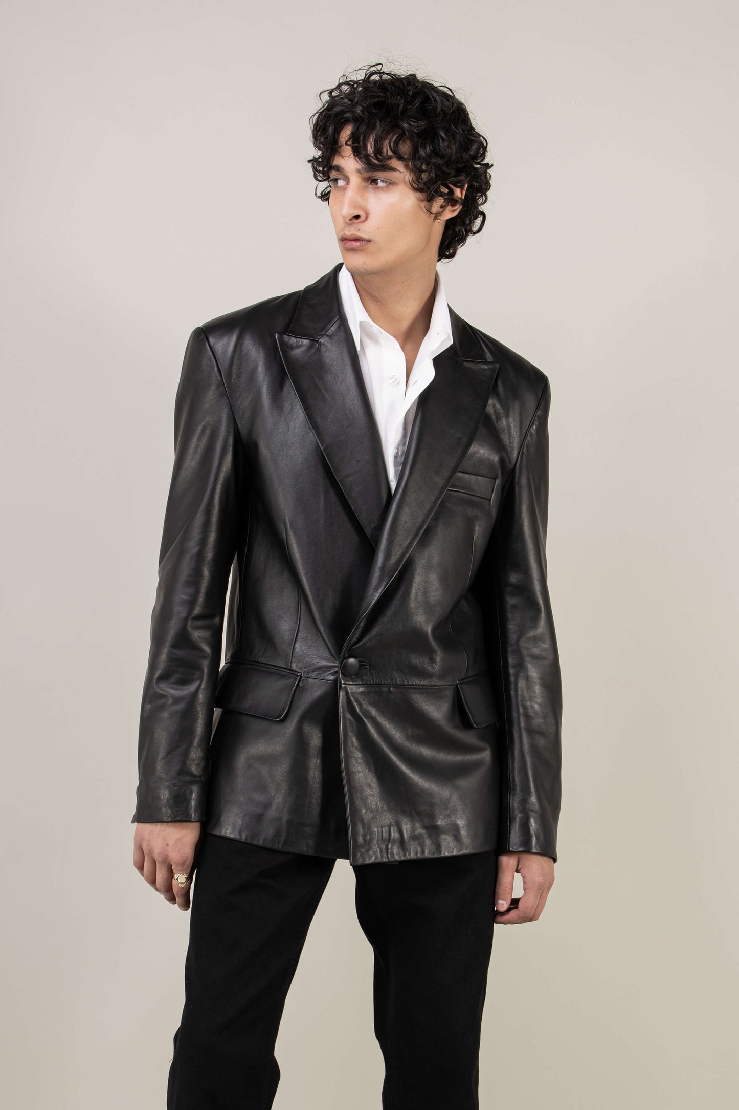 Oversized Leather Blazer (Man)