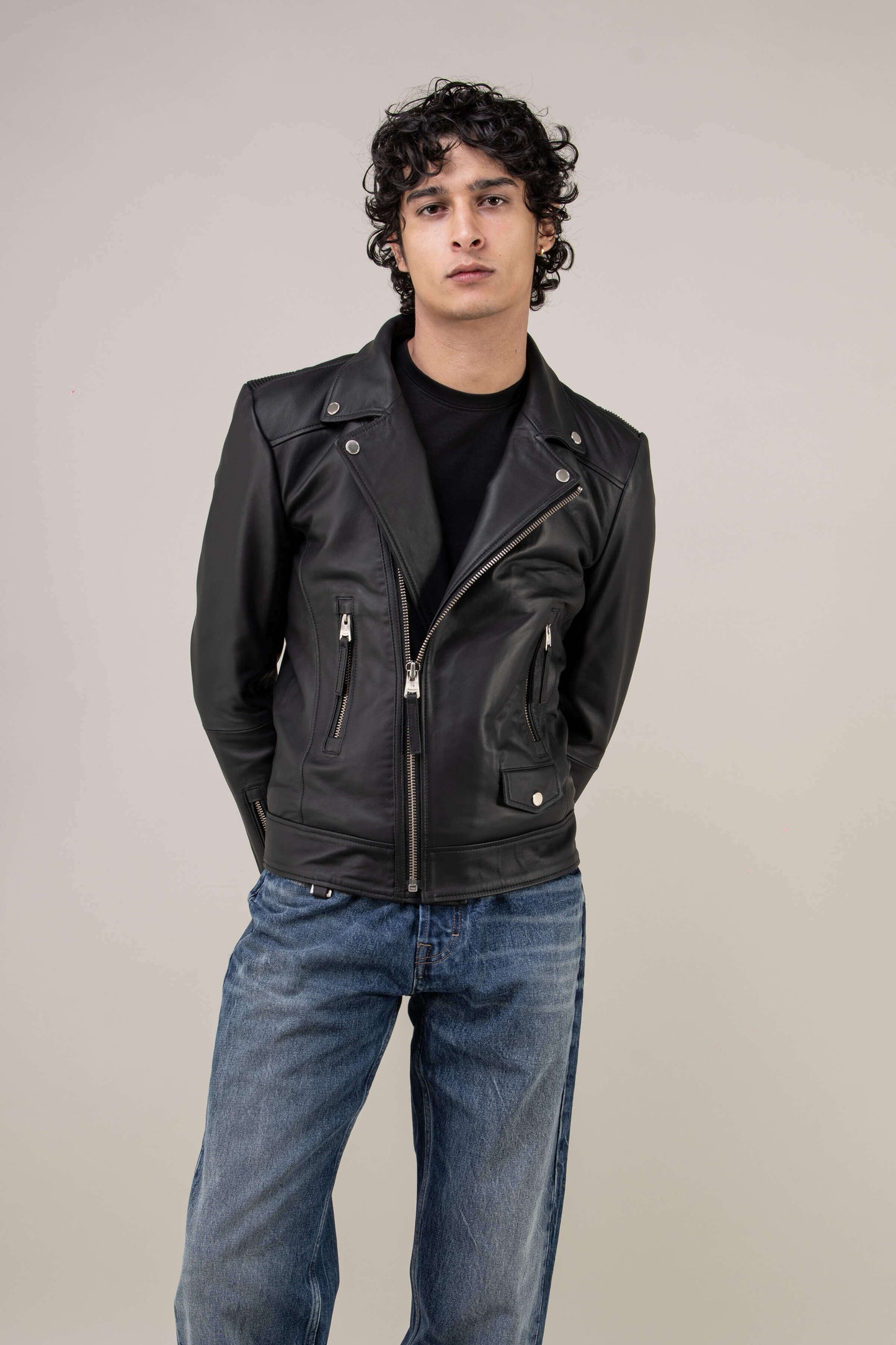Refined Biker Tall Leather Jacket (Man)