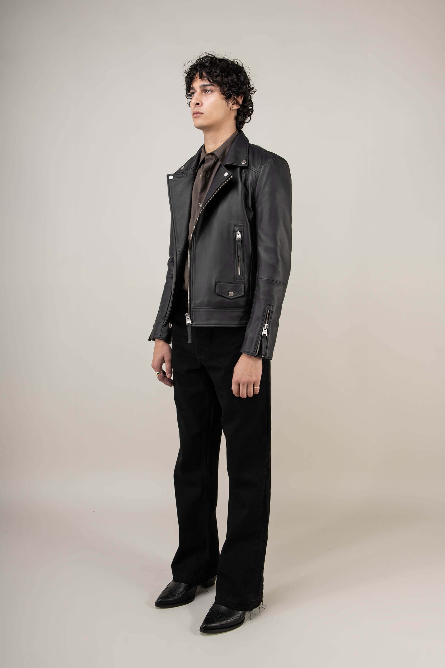 Refined Biker Tall Leather Jacket (Man)