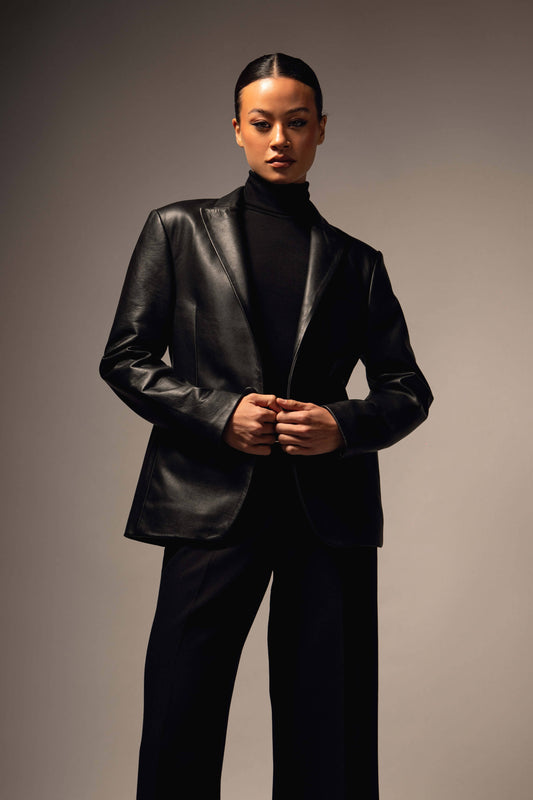 Relaxed Leather Blazer