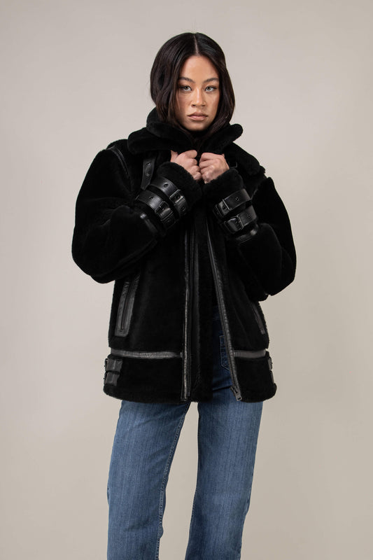 Polar 3.0: Noir Shearling Jacket (Woman)