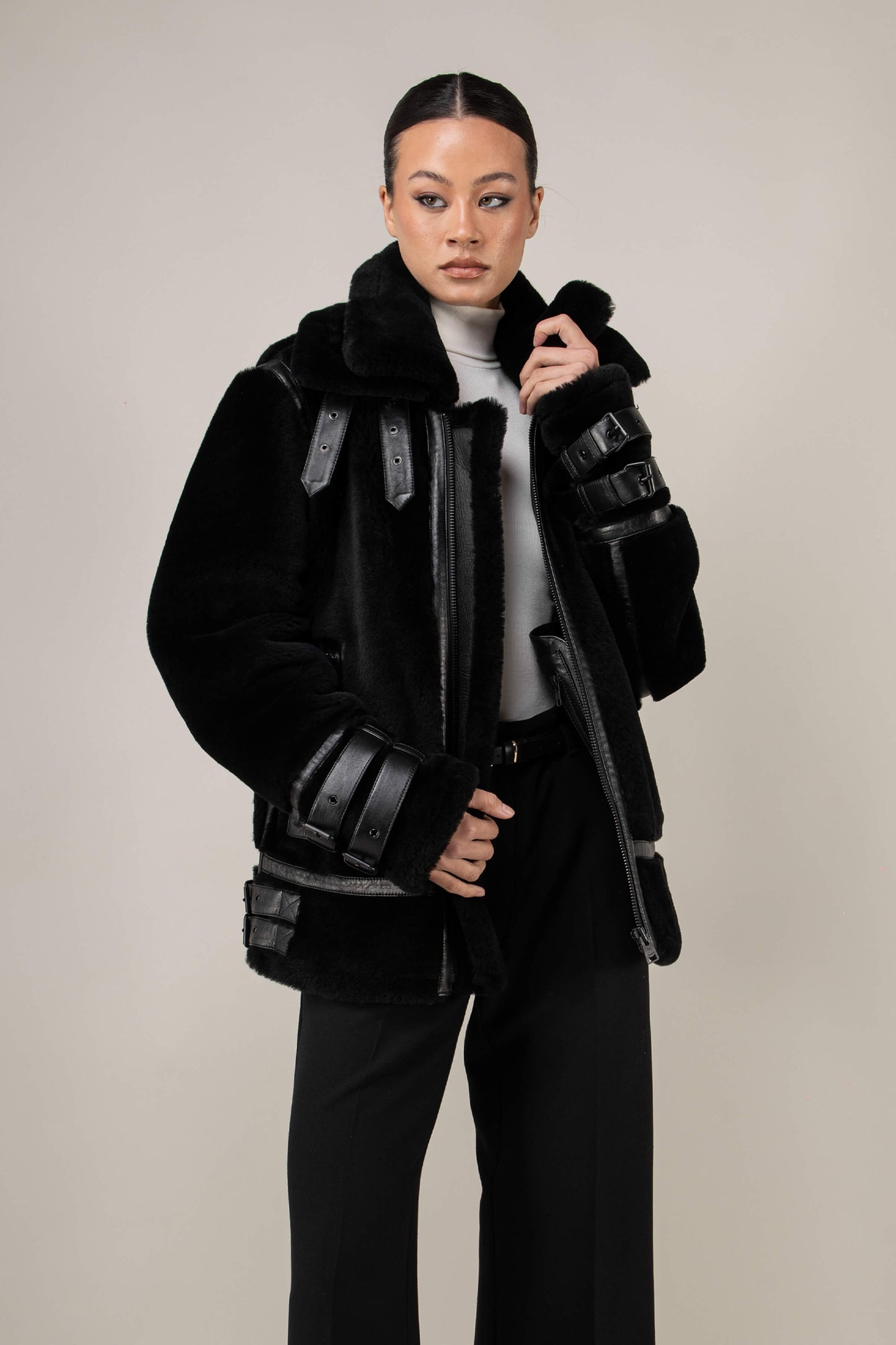 Polar 3.0: Noir Shearling Jacket (Woman)