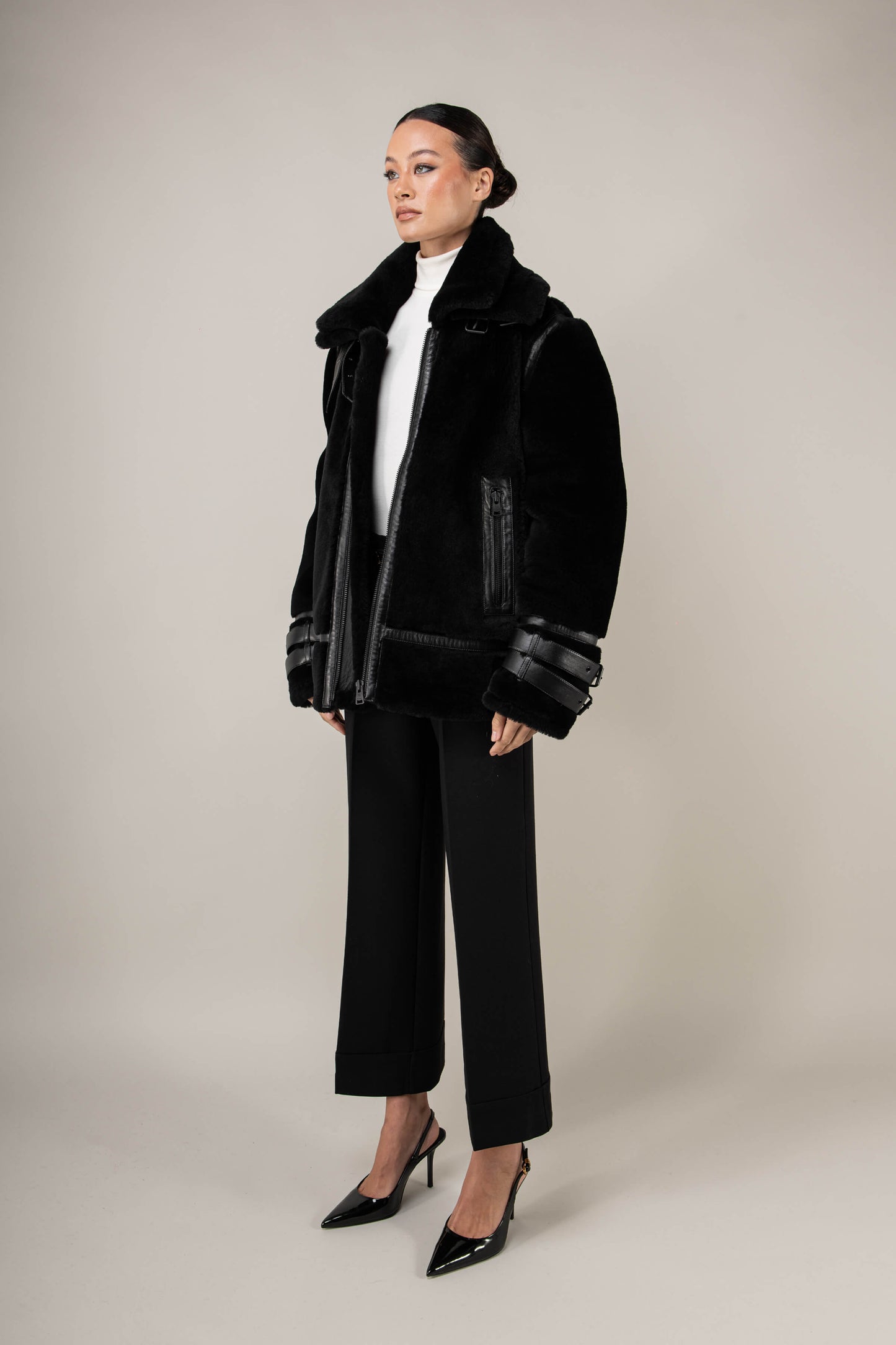 Polar 3.0: Noir Shearling Jacket (Woman)