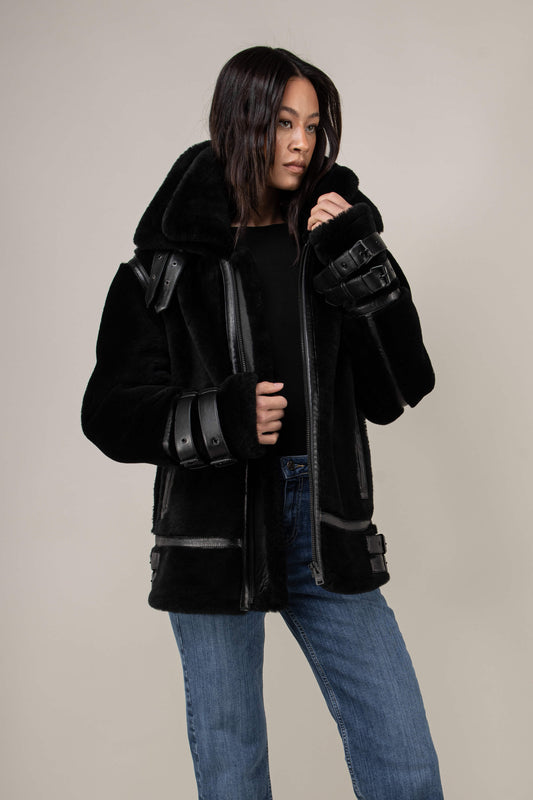 Polar 3.0: Noir Shearling Jacket (Woman)