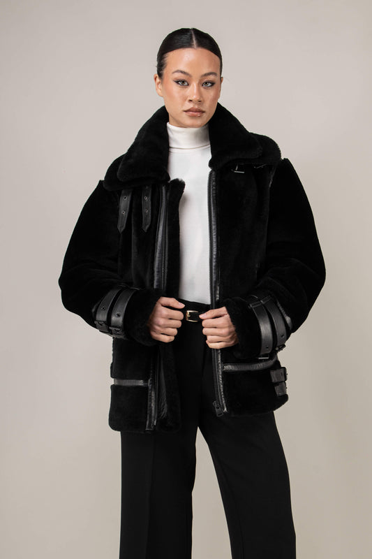 Polar 3.0: Noir Shearling Jacket (Woman)