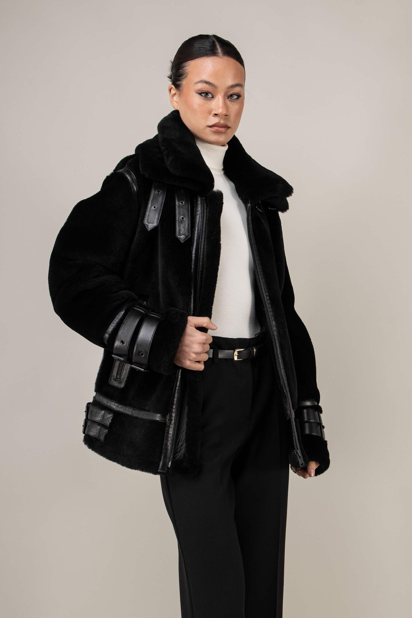 Polar 3.0: Noir Shearling Jacket (Woman)