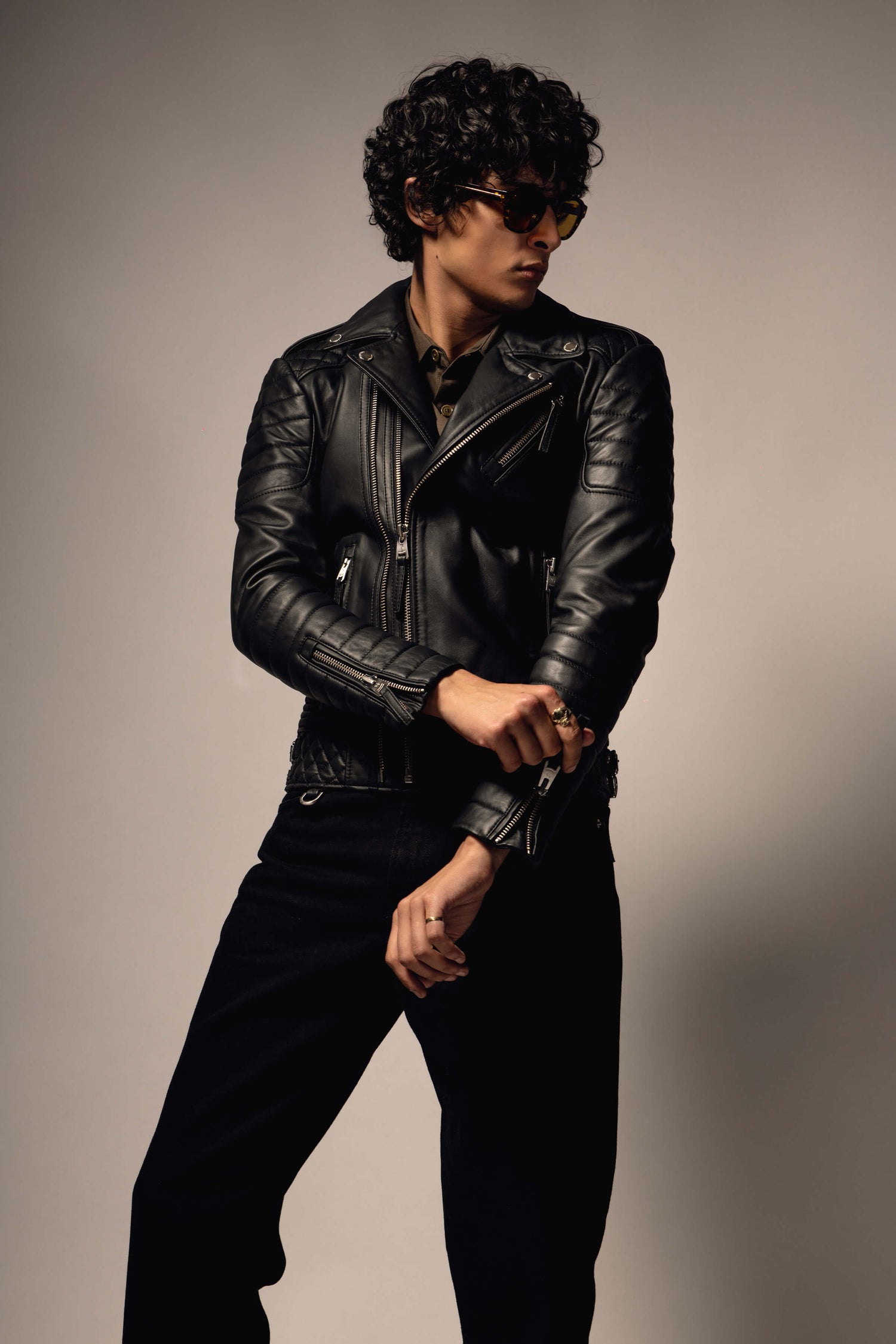 Mens leather Gold collection